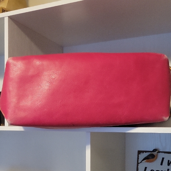 Authentic Dooney & Bourke Lrg Tote Pink Fuchsia Smooth Leather Handbag - Picture 7 of 13